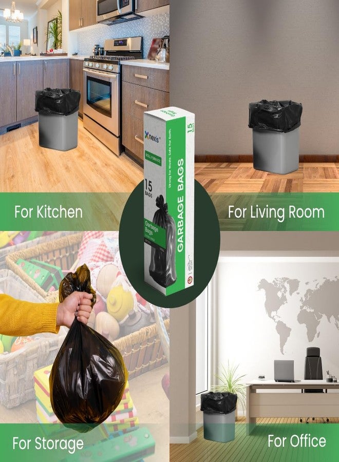 NEXIS || Garbage Bags Black || Extra Large XL || Heavy Duty Dustbin Bags || Leak Proof & Tear Resistant || 30 X 37 Inches || 15 Pcs x Pack of 3 || 45 Pcs || Home, Kitchen & Office Use - Image 4